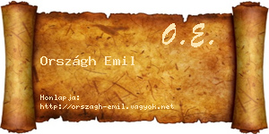 Országh Emil névjegykártya