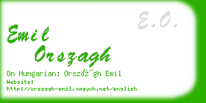 emil orszagh business card